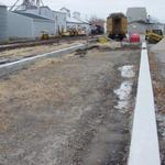 BEFORE - Future parking site of the West Michigan Society for Industrial Heritage's Pullman Railcar for the disabled.  We donated our time to install donated material (Chip and Dust recycled from the Muskegon Horse Race Track) from Yellow Rose Transport.