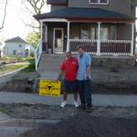 Me and Steven in front of the Gravel Graders sign.